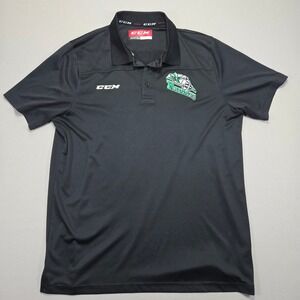 CCM Raiders Polo Shirt Tactical‎ Dry Moisture Wicking Athletic Black Men's Large